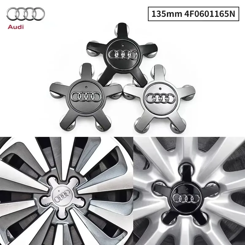 4pcs 135mm Car Wheel Center Cap Hub Covers Badge 4F0601165 4F0601165N For Audi A3 A4 A5 A6 A7 A8 S4 S6 A4L A6L A8L Q5 Car Goods