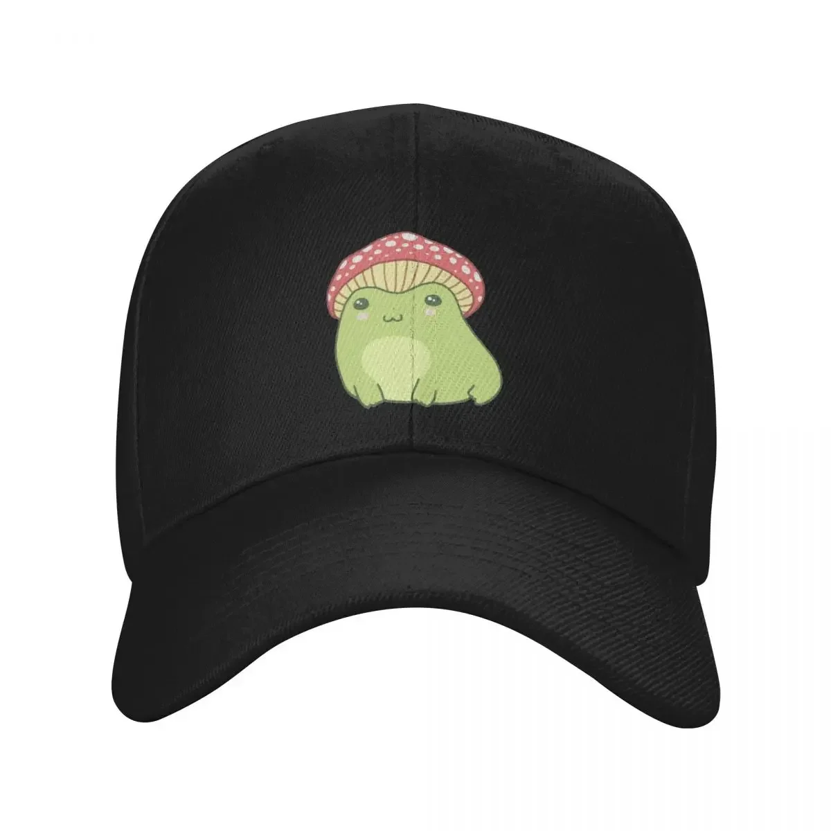 Kawaii Frog with Toadstool Mushroom Hat - Cottagecore Aesthetic Forg - Amanita Muscaria Toadstool Lover - Edgy Kid Baseball Cap