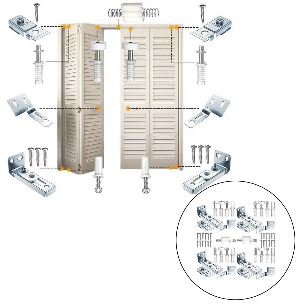 Reliable Bifold Door Hardware Kit Perfect for Fixing Doors Up to 50 lbs with Thicknesses Ranging from 1 to 1 3/8