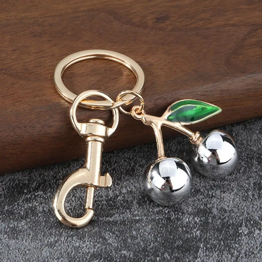 Lobster Clasp Key Holder Alloy Cherry Keychain for Backpacks Fruit Shape Car Key Ring Holder Decorative Handbag Charm for Women