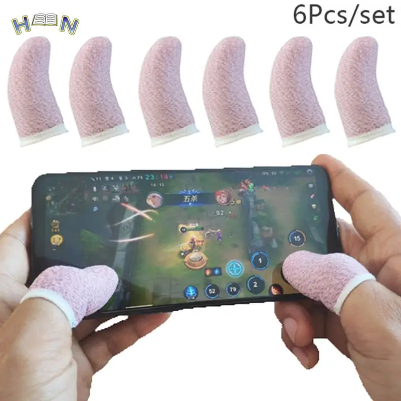 

6Pcs Sweat-proof Mobile Game Thumb Finger Sleeve Touch Screen Sensitive Gloves