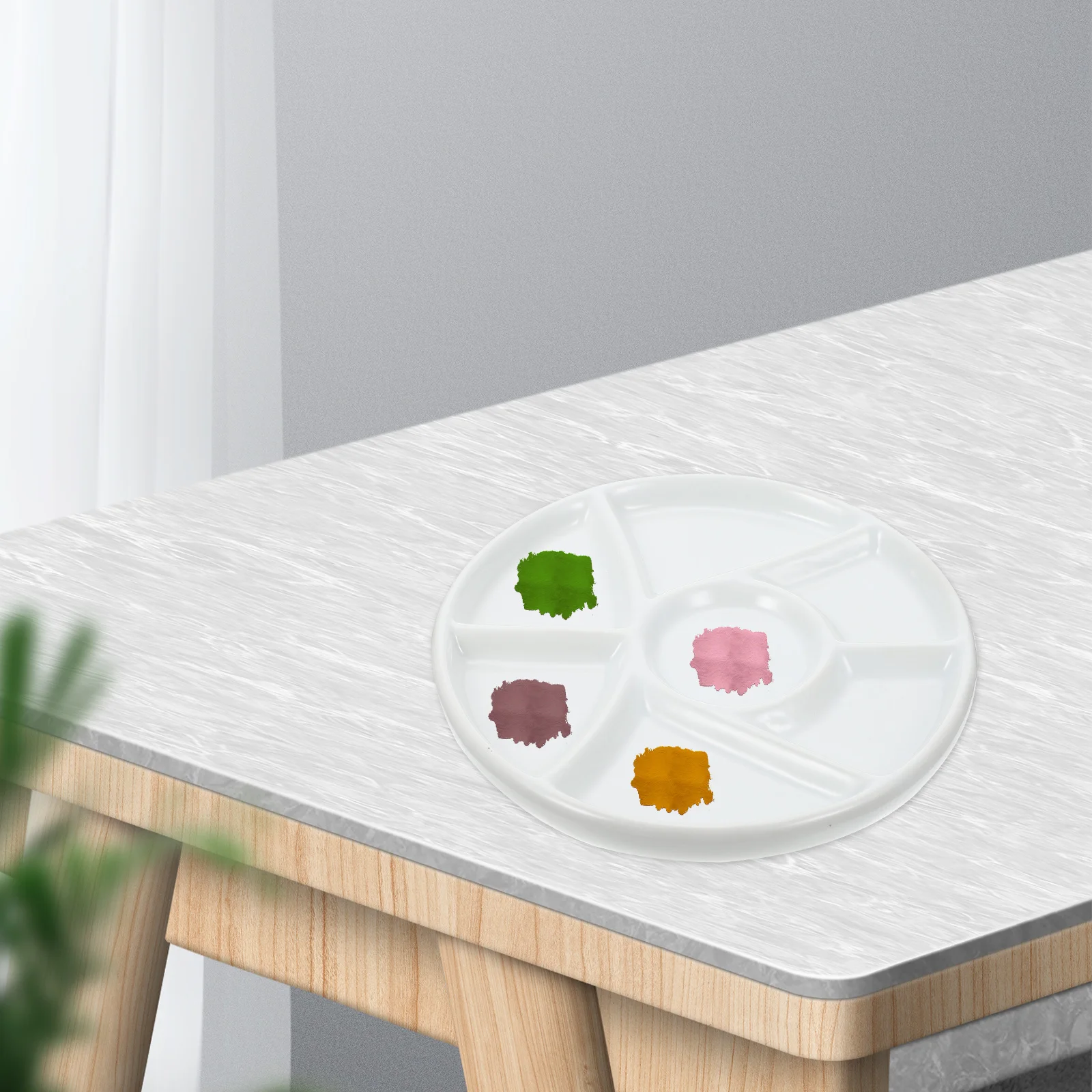 

Ceramic Round Paint Tray Fine Workmanship Pigment Plate Perfect for Color Mixing and Sauce Serving Ceramic Paint Tray