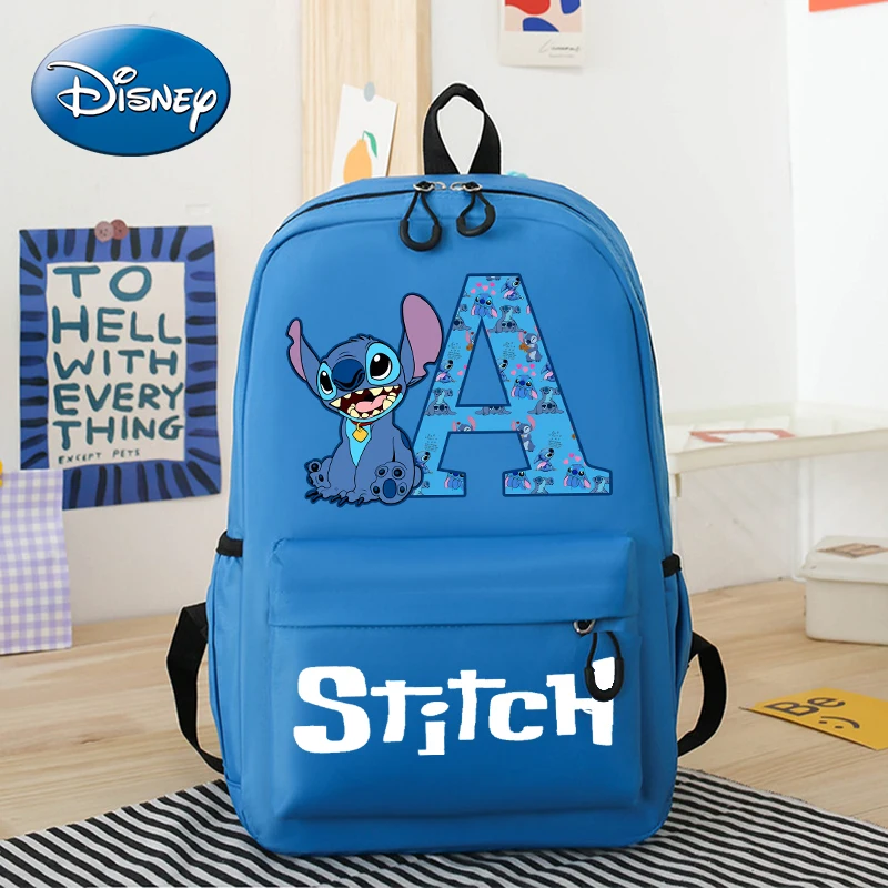 New Disney Stitch Backpack Cute Cartoon Letter Printed Kids Backpacks Kawaii Boys Girls Schoolbags Children School Backpack