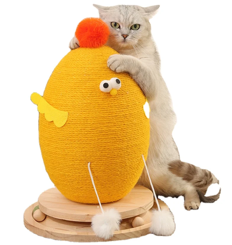 

Colorful Sisal Wood Cat Turntable with Chicken Design Wear-Resistant Interactive Pet Supplies Relieves Cat Stress & Anxiety Toys