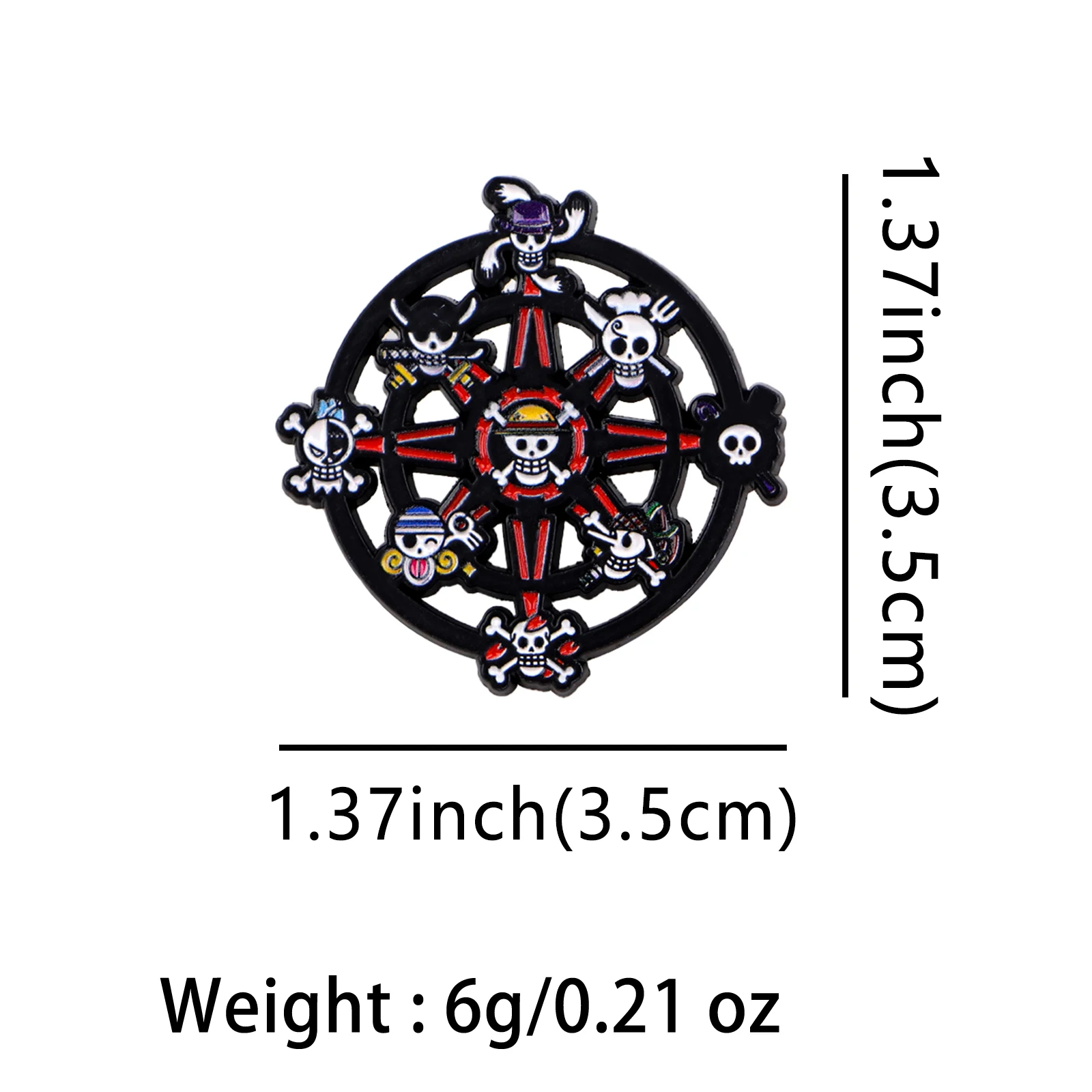 2er-Set niedliche Emaille-Pins: Anime-Schiff-Broschen für Rucksäcke, Hüte, Reversnadeln, Abzeichen für Fans, Geschenke, Cosplay-Zubehör, Spielzeug – Detail 2