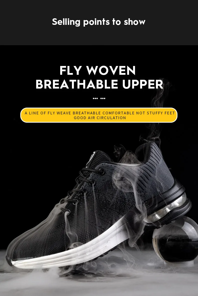 Stahl Kappe Schuhe Sicherheit Schutz Schuhe Air Kissen Arbeit Sicherheits Schuhe Männer Frauen Atmungsaktive Arbeit Sneaker Anti Smash Anti-punktion – Detail 9