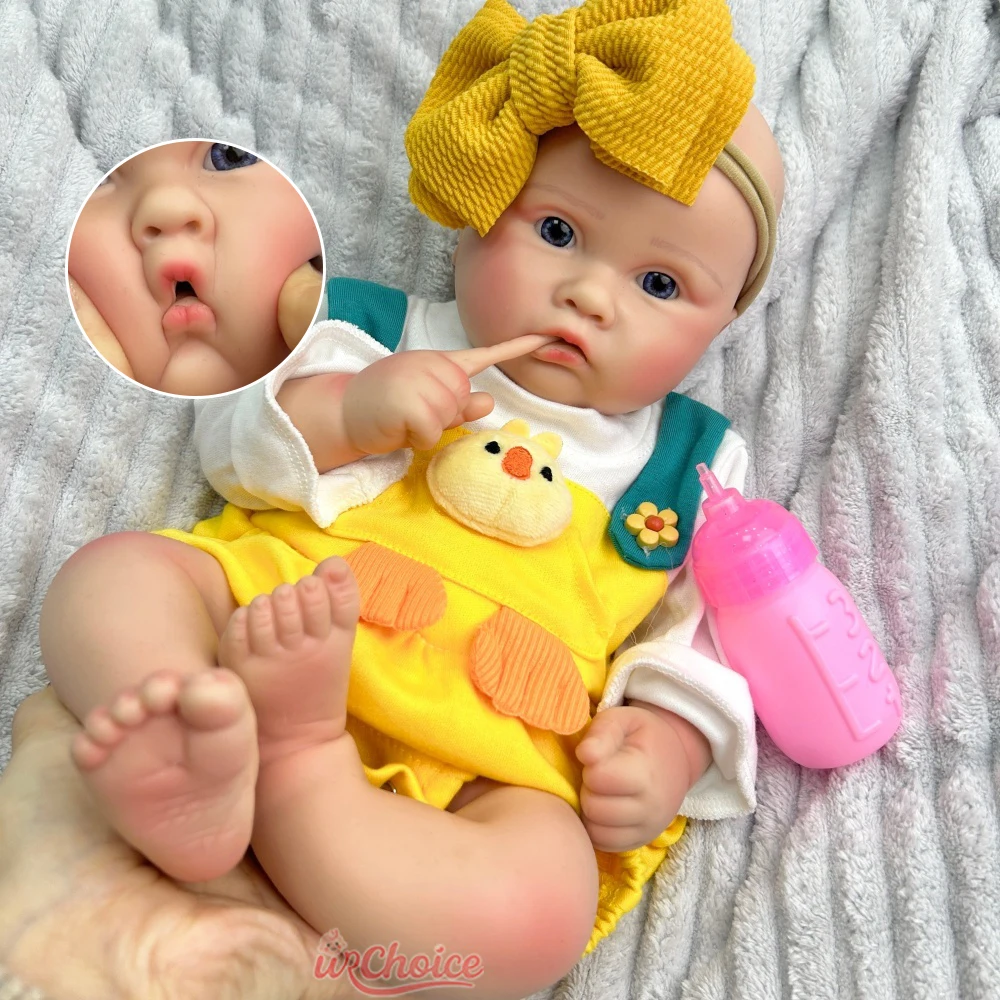 

45cm Soft Limbs Cute Silicone Reborn Baby Girl Handmade Soft Visible Veins Doll Comfort Companion Toy for New Parents Gift