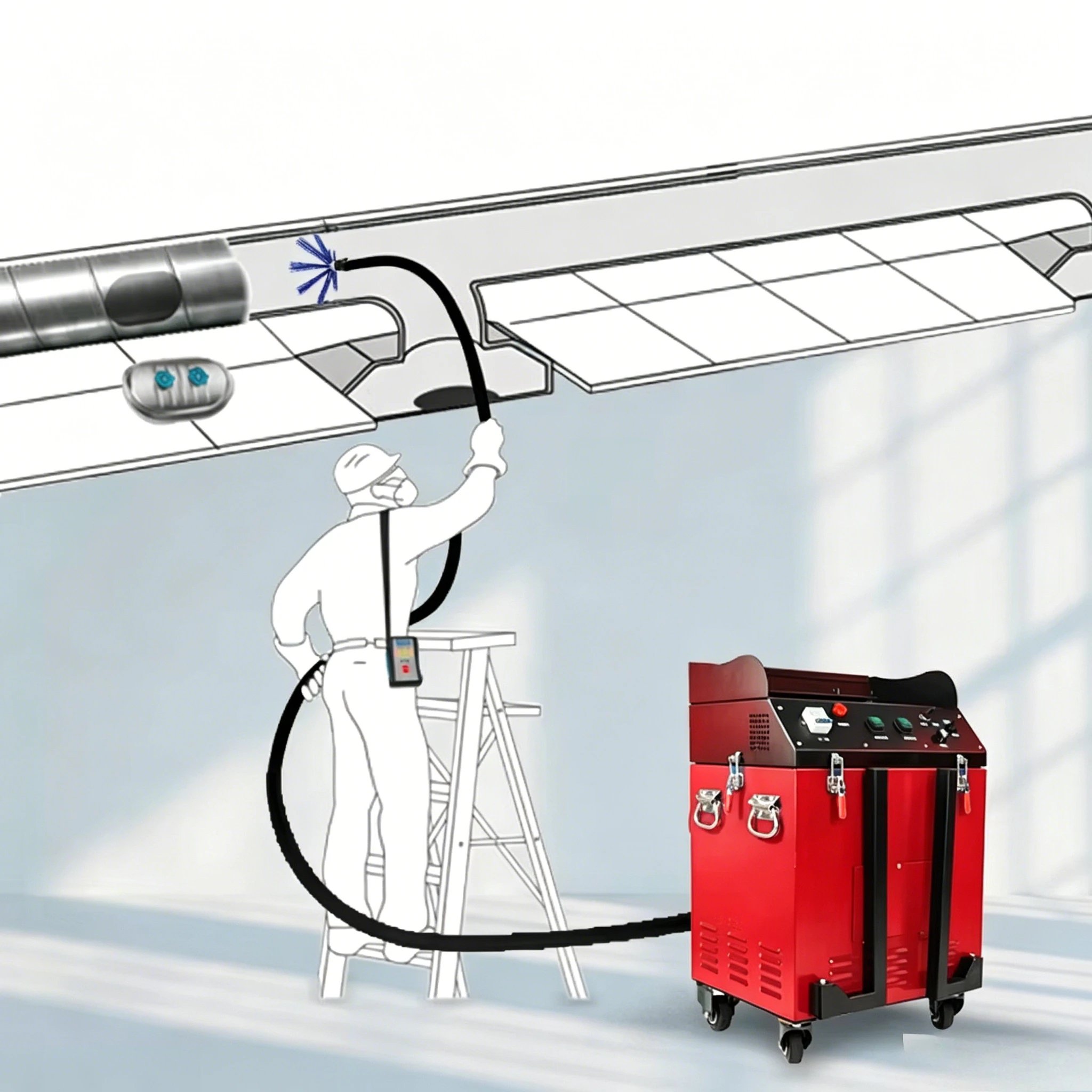 DPF Cleaner Machine Air Duct Cleaning Machine with Camera and Tablet Ultrasonic DPF Cleaner for HVAC Systems Customized