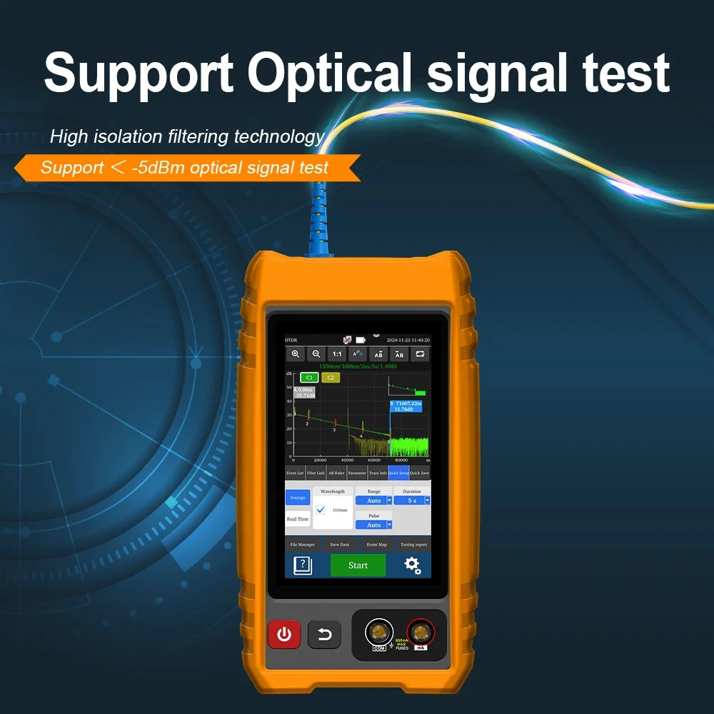 Tahlitech 4 polegadas MOT-33 OTDR Tester Touch Screen Fibra Óptica e Ferramenta de Teste de Cabo de Rede