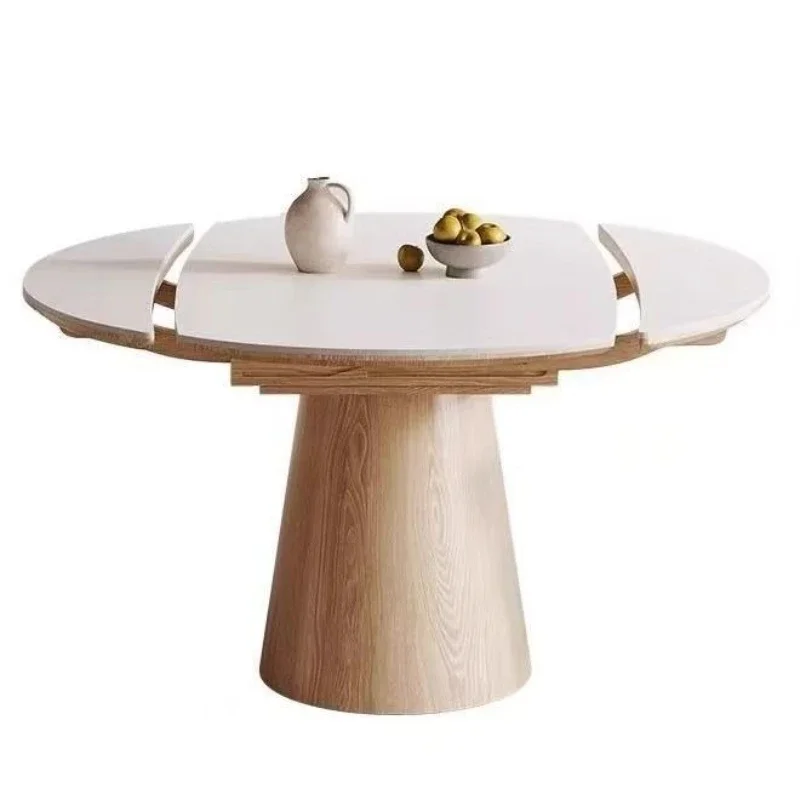 

Minimalist Italian rock slab dining table and chair combination modern simple household size apartment table telescopic folding