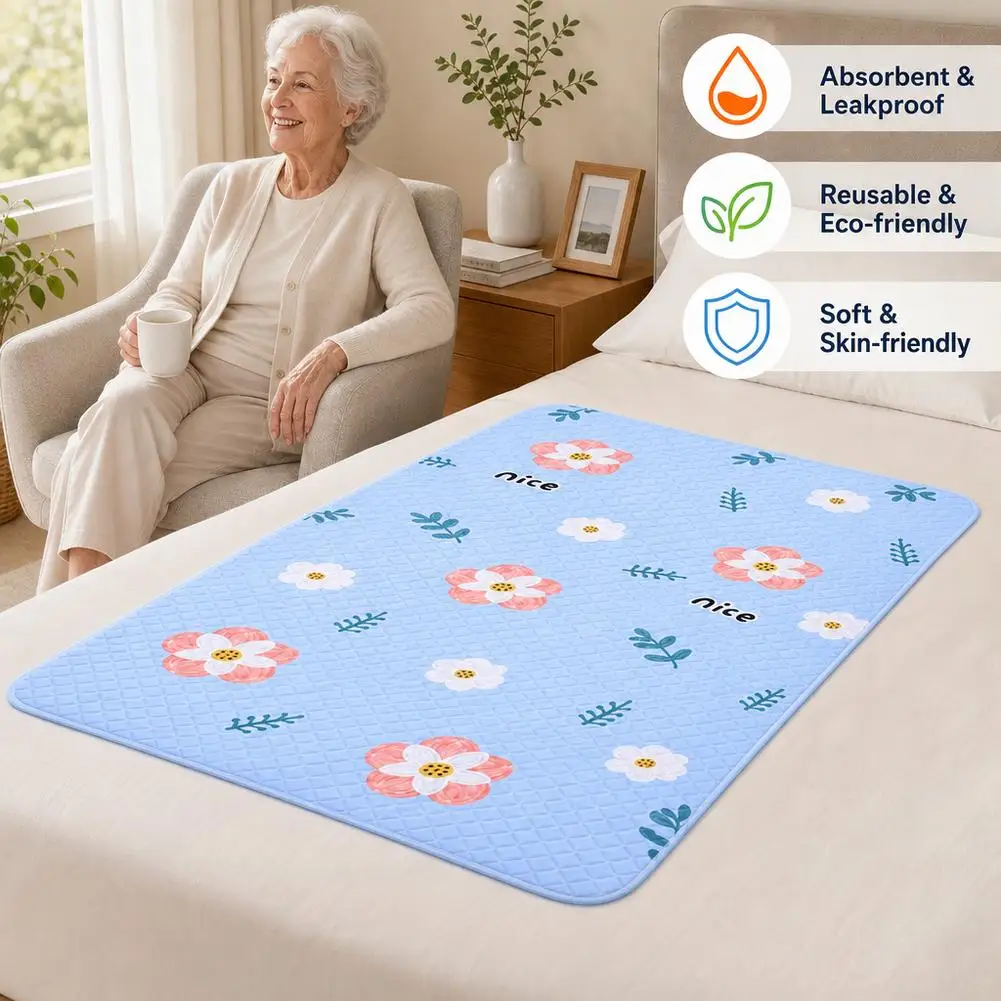 Waterproof Washable Mattress Urine Mat for Baby Toddlers Cute Cartoon Bed Protector Diaper Bedding Urine Pads Cloth Breathable