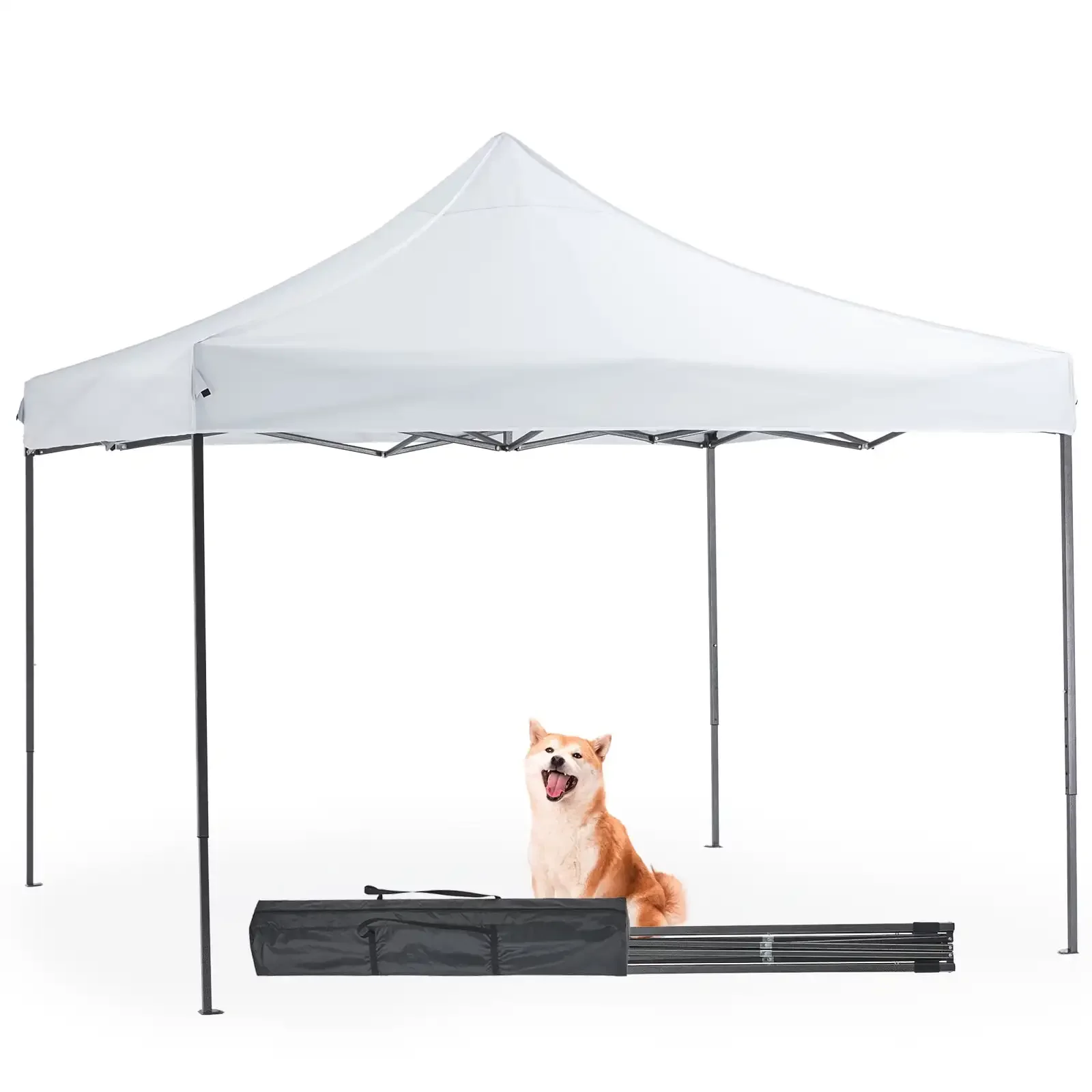 

10 x 10ft Pop Up Canopy Tent Portable Sun Shelter Canopy Tent with Sand Bags, White