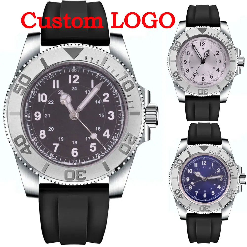 Orologio da uomo personalizzato fai-da-te 40mm vetro zaffiro lunetta in ceramica quadrante sterile Miyota/NH35 meccanico automatico verde luminoso