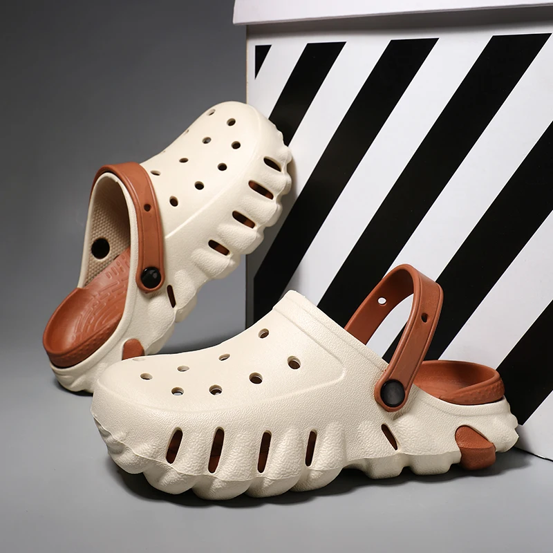 

Летняя мужская пляжная обувь, сандалии для пар из ЭВА, уличные удобные садовые тапочки, модные нескользящие спортивные сандалии с мягкой подошвой