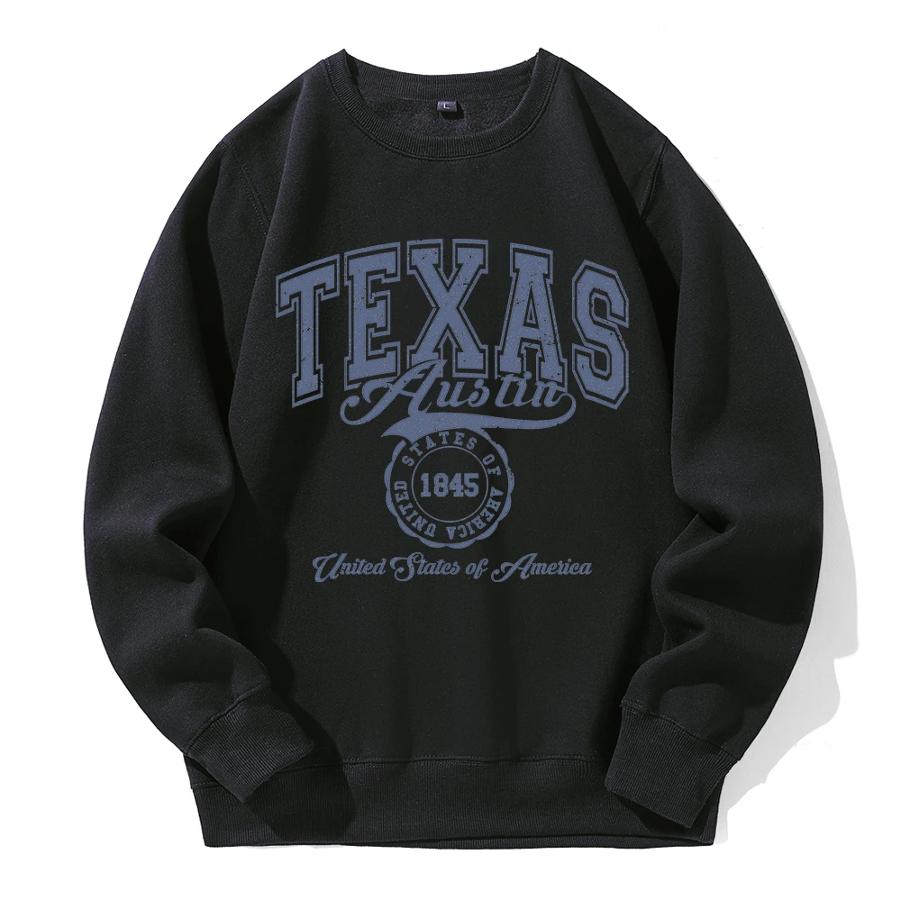 Texas Austin United States Of America Printing Men'S Sweatshirt Fashion Hooded Autumn Casual Hoodies Autumn Fit Male Streetwear