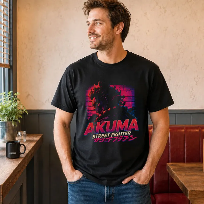 Akuma Street Fighter T shitr Cool Anime Gamer Gift 0813 Retro Arcade Fighting Game Tee Hadouken World Warriors Unisex Top S-6XL