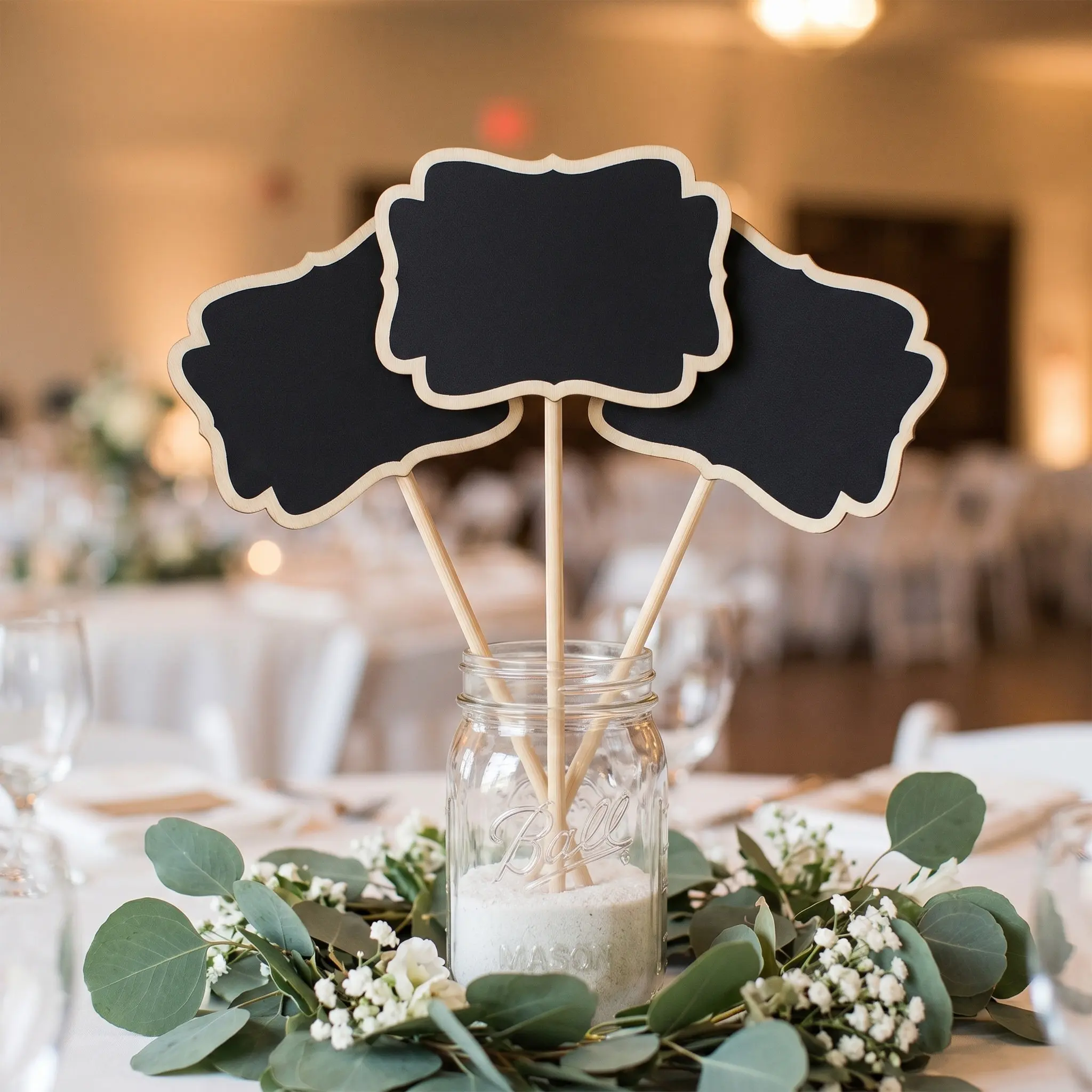 20Pcs Mini Chalkboard Blackboard Signs Wooden Garden Plant Markers Flower Tags Message Boards Table Number Labels for Home