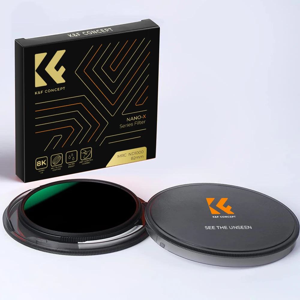 K&F Concept ND1000 Filter Camera Lens Multi-Resistant Nano Coating Filter Density 49mm 52mm 58mm 62mm 67mm 72mm 77mm 86mm 95mm