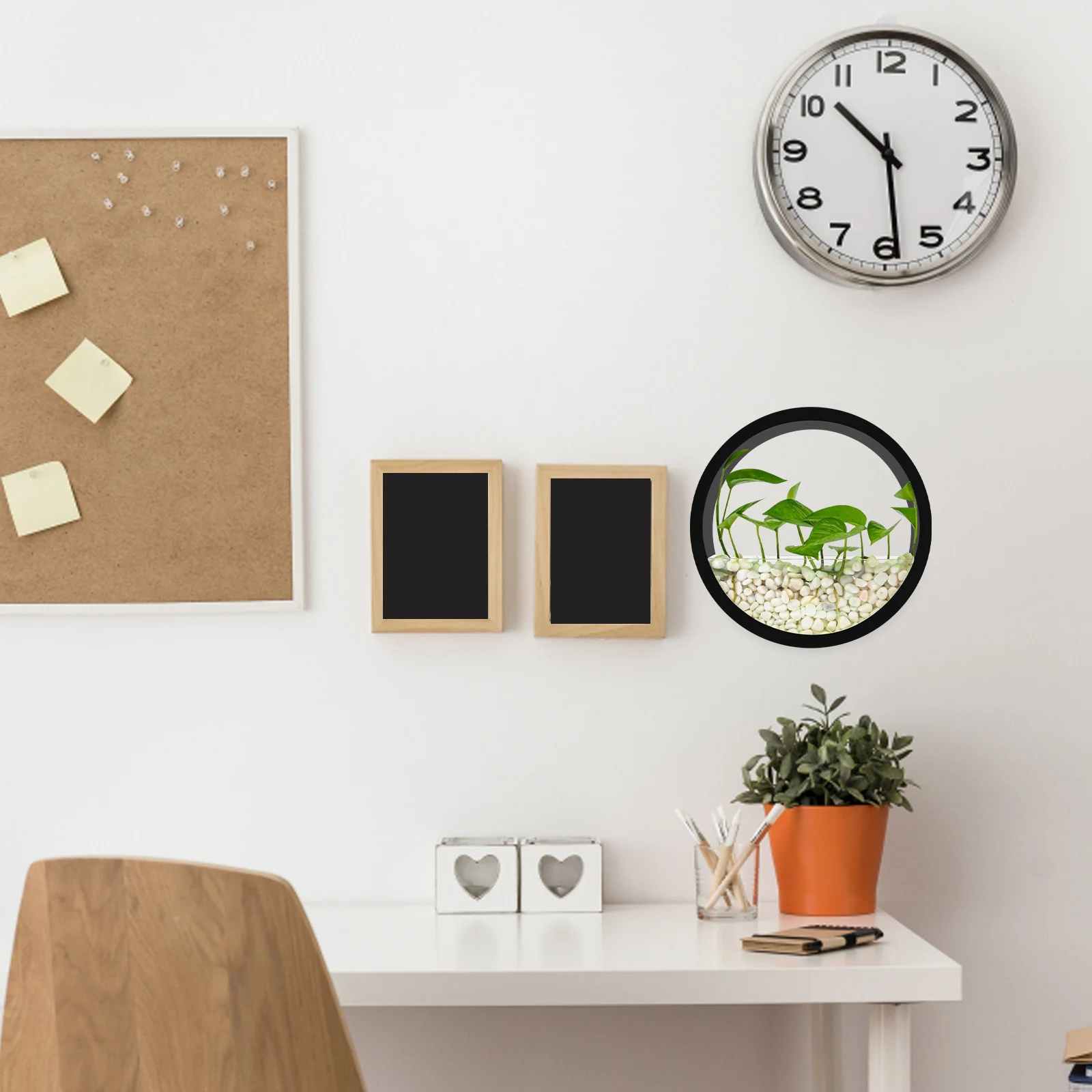 

Wall Hanging Flower Pot Round Shaped Planter Vase Indoor Decorative PP Material Space Saving Design Minimalist Aesthetic Living