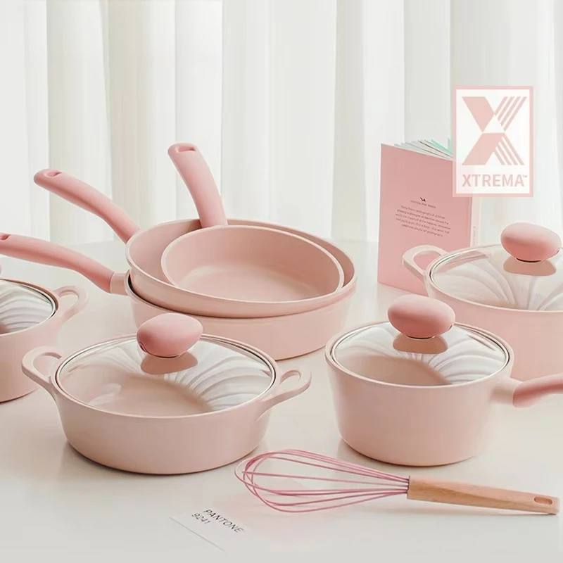 

Ceramic Cookware Set, Non-Stick Frying Skillet, Induction Safe Kitchen Utensils, Even Heat Distribution Pots for Home Cooking