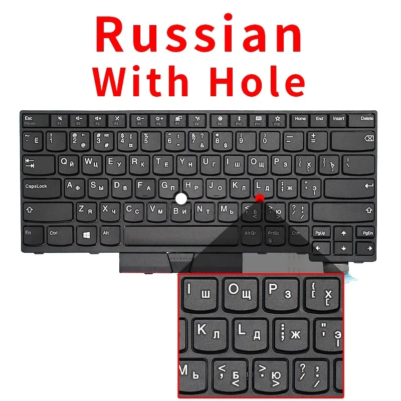 Replacement Backlit Laptop Keyboard for Lenovo ThinkPad T470 T480 A475 A485 P/N 01AX569 01AX487 01AX528 01HX419 US RU SP Layout view 3