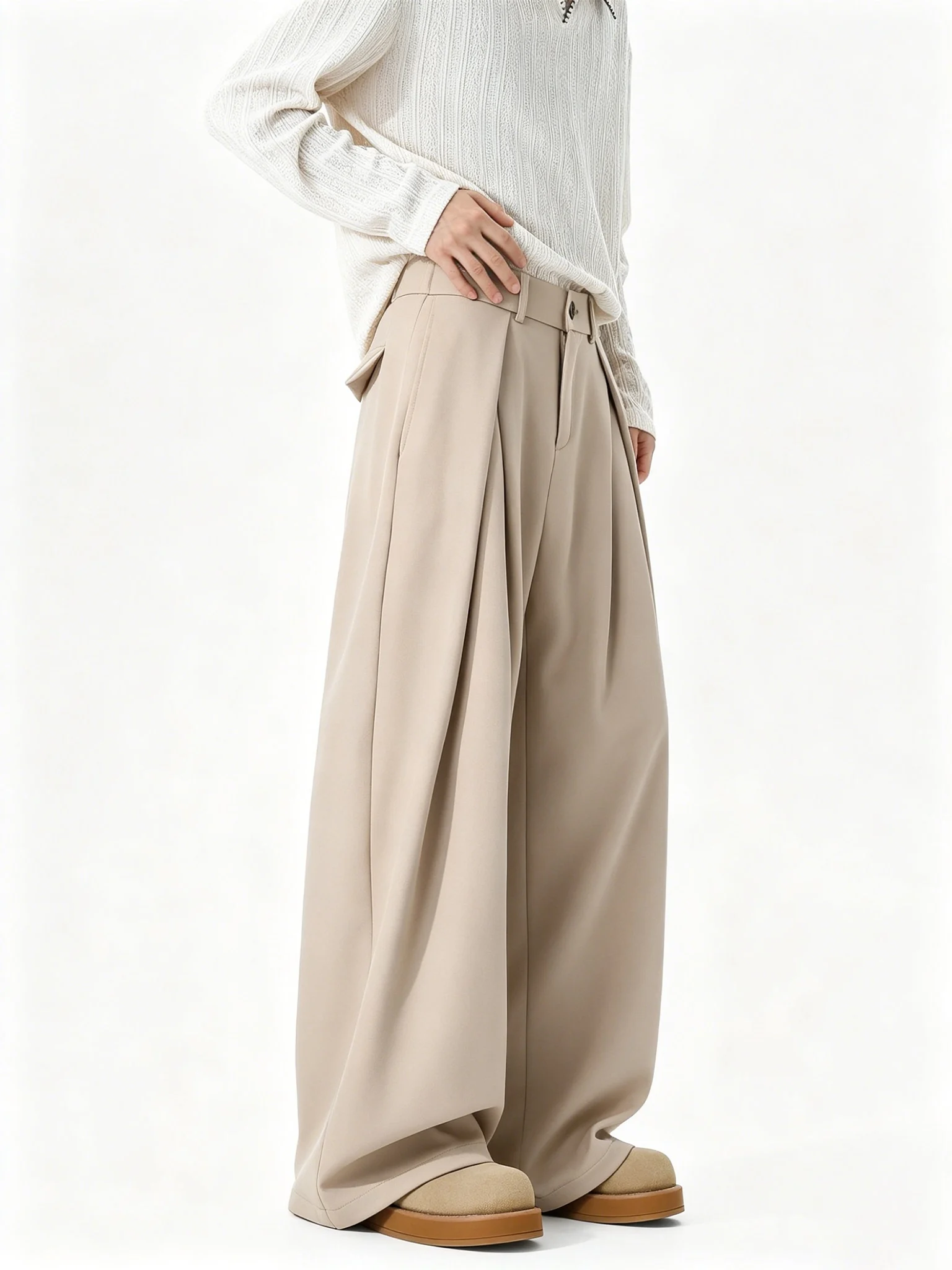 Retro High-End Men's And Women's Casual Trousers Draped Wide Leg Pants American Style Loose Fit Versatile Long Pants