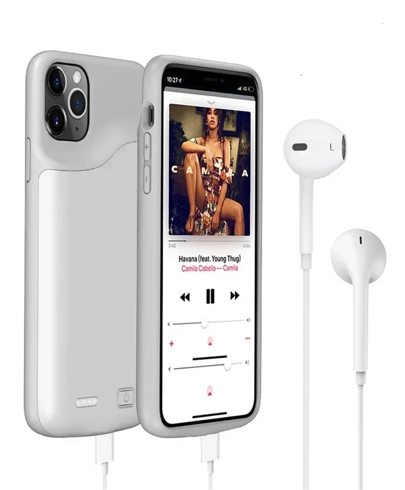 آيفون 13 12 11 برو MaxMini 6 S 7 8 Plus X XS Max XR حافظة شاحن بطارية قوة البنك شحن حافظة 10000mAh مع الصوت