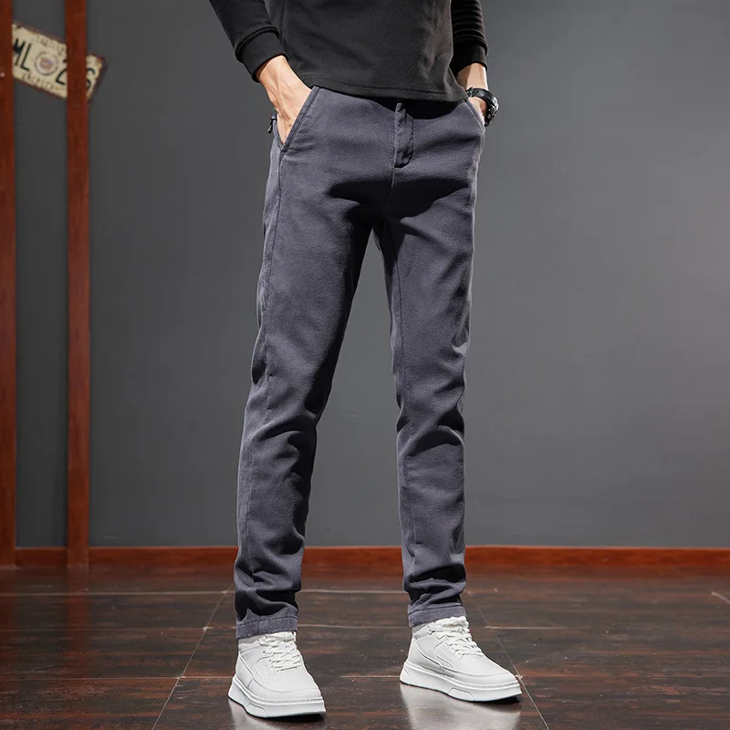 Todos los nuevos pantalones vaqueros para hombres moda temperamento cómodo suave Pantalones rectos estiramiento delgado adulto caballero cómodo suelto Senior