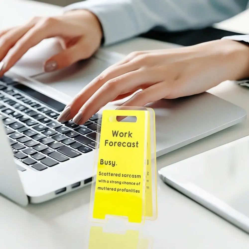 

6PCS Creative Mini Acrylic Desk Sign Humorous Design Funny Desk Warning Sign Decorative Unique Desktop Ticket Clip Office Decor