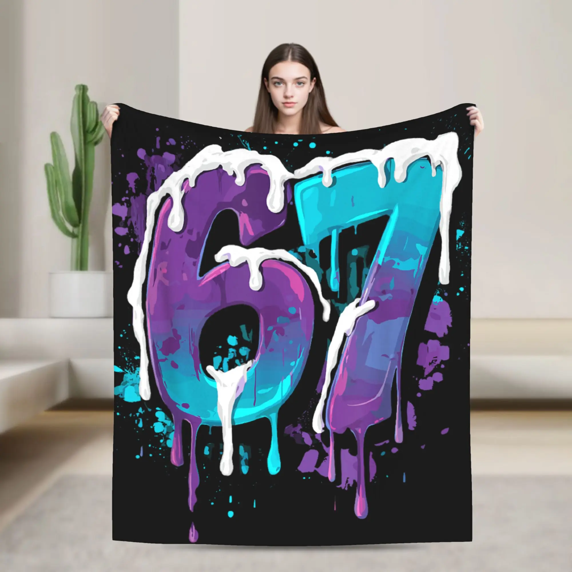 البيسبول بالتنقيط رقم 67 لاعب أو 67th عيد ميلاد دافئ بطانية ناعمة الفتيات الفتيان أفخم رمي بطانية ديكور المنزل الفانيلا المفرش #1