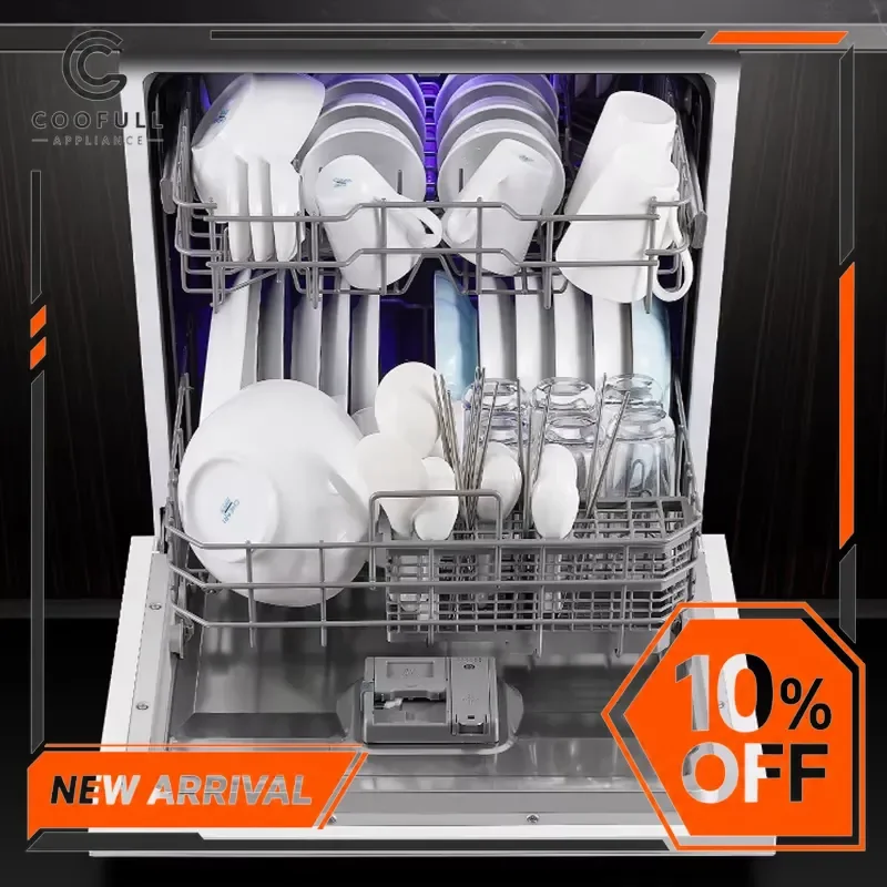 12 Sets Smart Electric Dishwasher Stainless Steel Large Capacity Auto Disinfection Drying Drawer For Hotel Household Kitchen