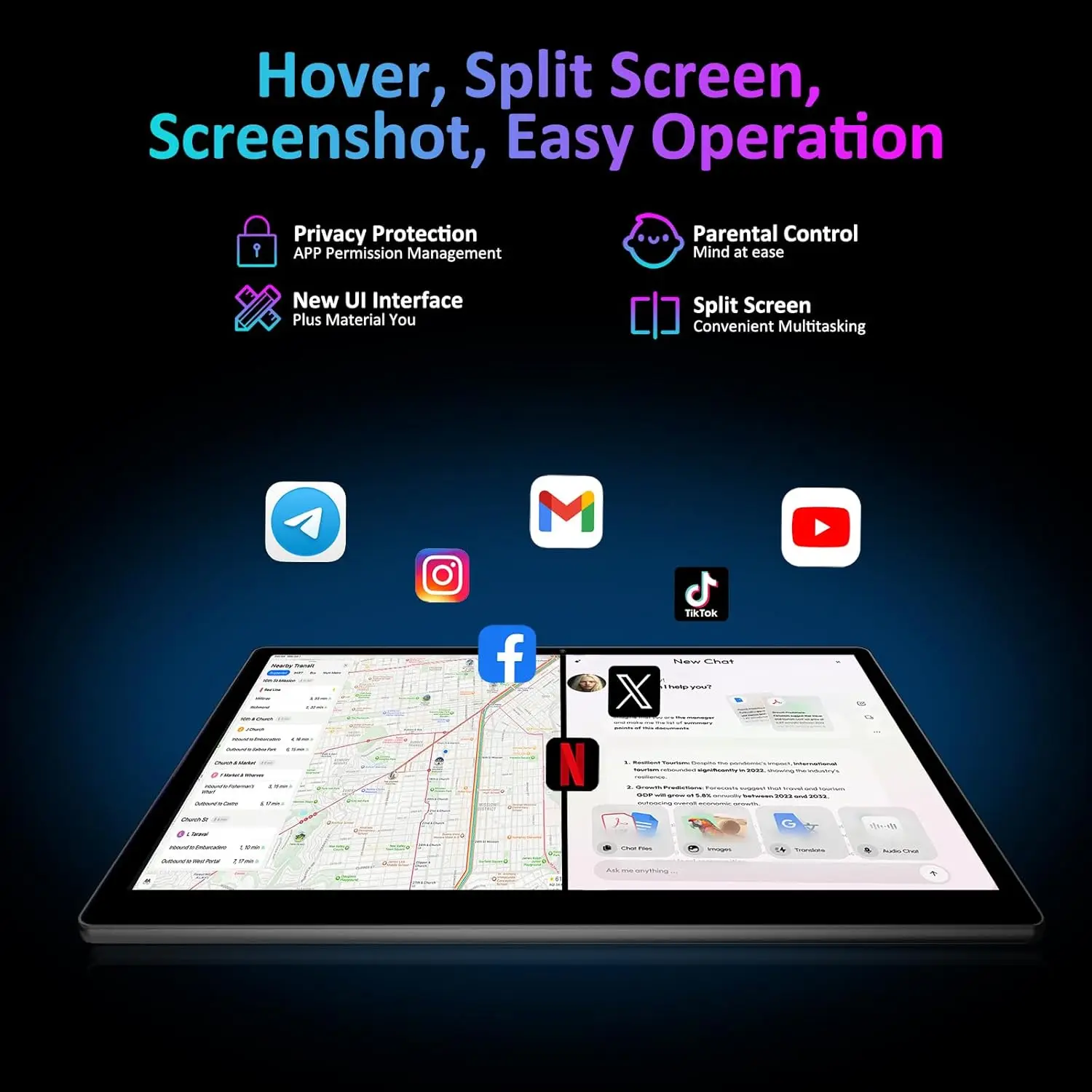 2026 Global Version Android 15 Tablet 14 inch Tablet PC 20GB 512GB 13800mAh Phone Call BT5.0 5G WiFi GPS Google Play Laptop Pads