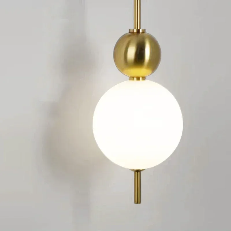 New Design LED Wall Lamp White Acrylic Ball Gold Metal for Bedrooom Parlor Aisle Corridor Lighting Sconce Changeable Dimming
