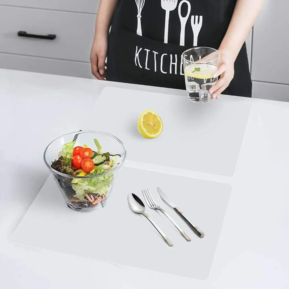 Transparent Dinner Table Placemat Polyester Placemat Dining Table Place Pad Mats Place Mats Plate Mat For Kitchen 45cmx30cm