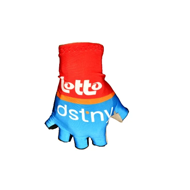 

2024 Lotto Dstny team One Pair Sports Half Finger Cycling Jersey Gloves MTB Road Mountain Bike Bicycle Gel Gloves