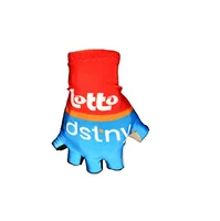 Lotto Dstny team One Pair Sports Half Finger Cycling Jersey Gloves MTB Road Mountain Bike Bicycle Gel Gloves