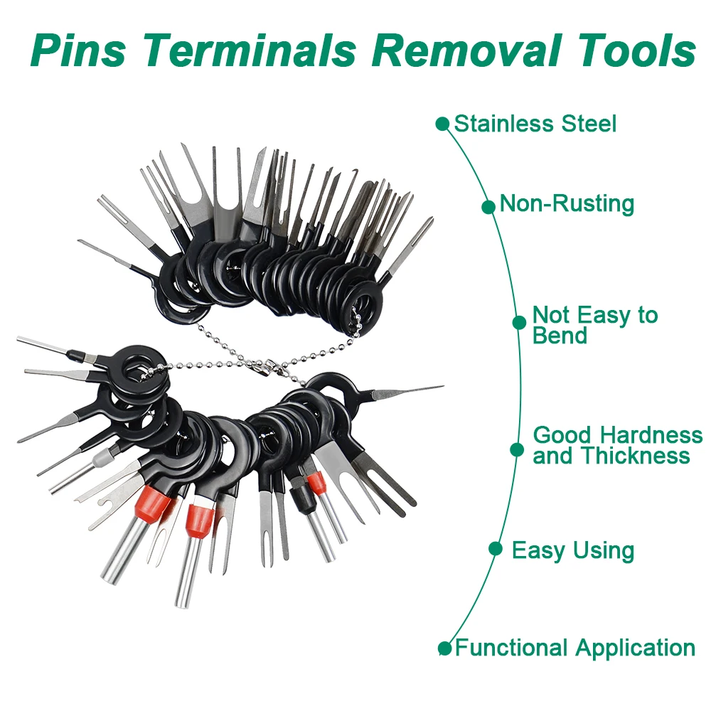 41/26szt Zestaw do demontażu zacisków samochodowych Zestaw do wyciągania złączy wtykowych Zestaw do wyciągania zacisków Narzędzia do naprawy wtyczek