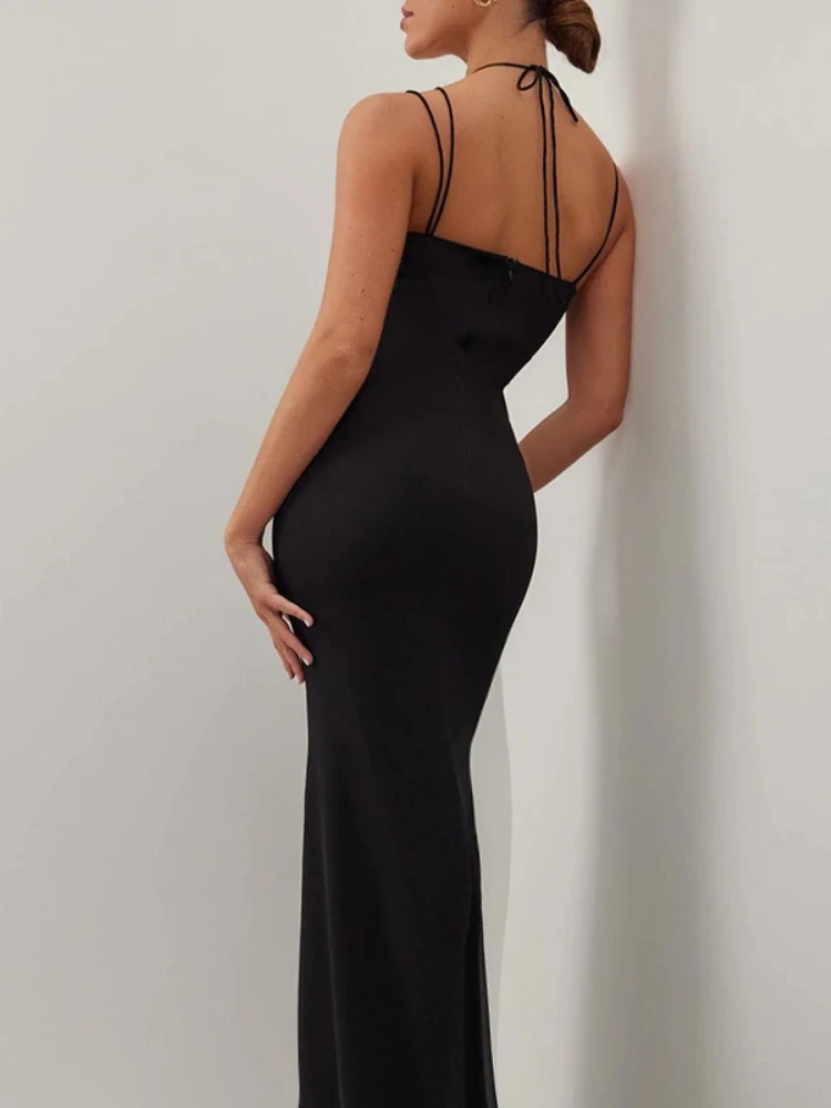 WeiYao-Sheer Mesh Patchwork Cut Suspender Vestidos para Mulheres, sem mangas Hollow Out, Elegante Vestido de Noite, Party Night Outfits, Sexy