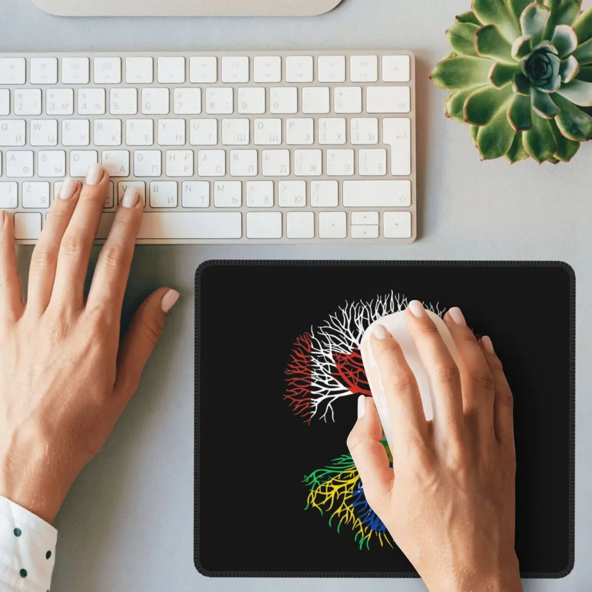 Canada Brazil Flag Tree Mouse Pad Computer Keyboard Mouse Mat Gamer Laptop Desk Mat Office Accessories Table Mats