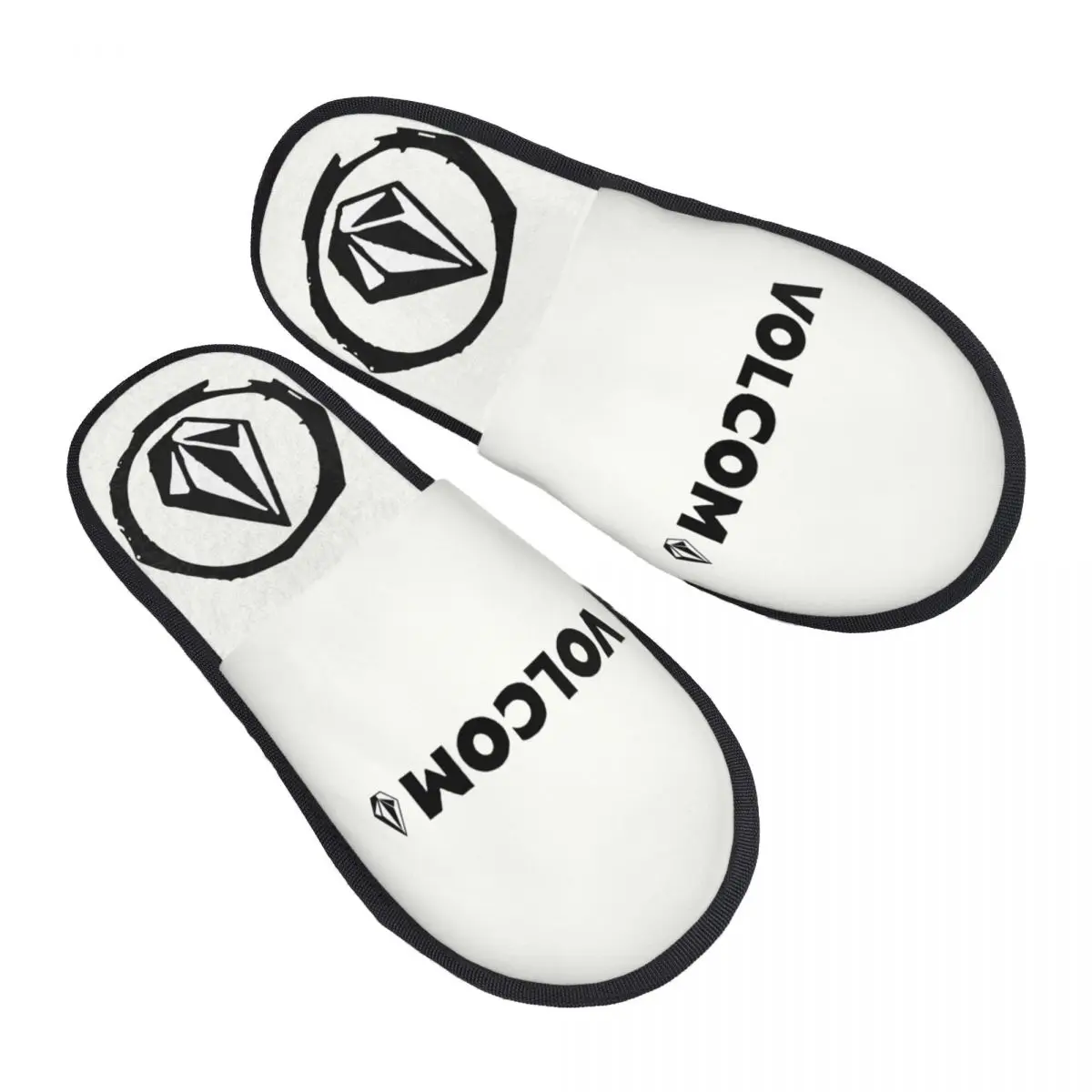 Custom Volcoms Symbol Memory Foam Slippers Women Comfy Warm House Slippers