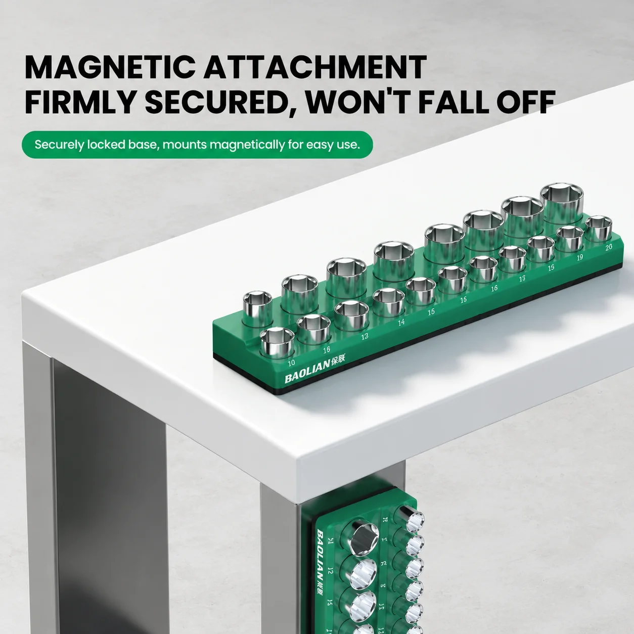 Strong Magnetic Tool Organizer Hex Socket Storage Rack 1/4 3/8 1/2 Inch Drive Screwdriver Bit Holder Plastic Storage Tray