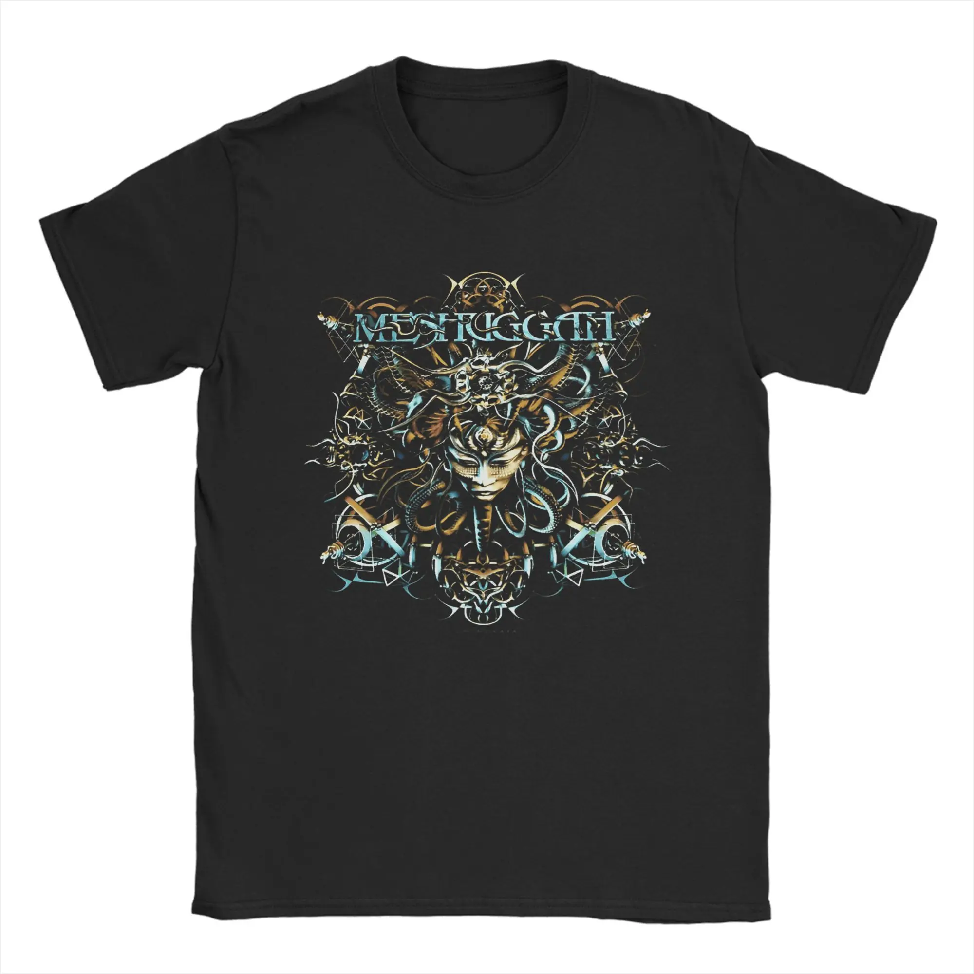 

Футболки Meshuggah Band для мужчин, винтажная футболка из чистого хлопка, футболка с круглым вырезом и короткими рукавами, одежда с графическим принтом