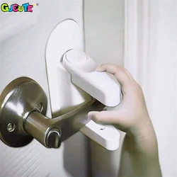 1Pcs Plastic Baby Safety Door Lever Lock Self Adhesive Blocker Handle Jammer Prevent Kids To Open Bedroom Bathroom Kitchen Door