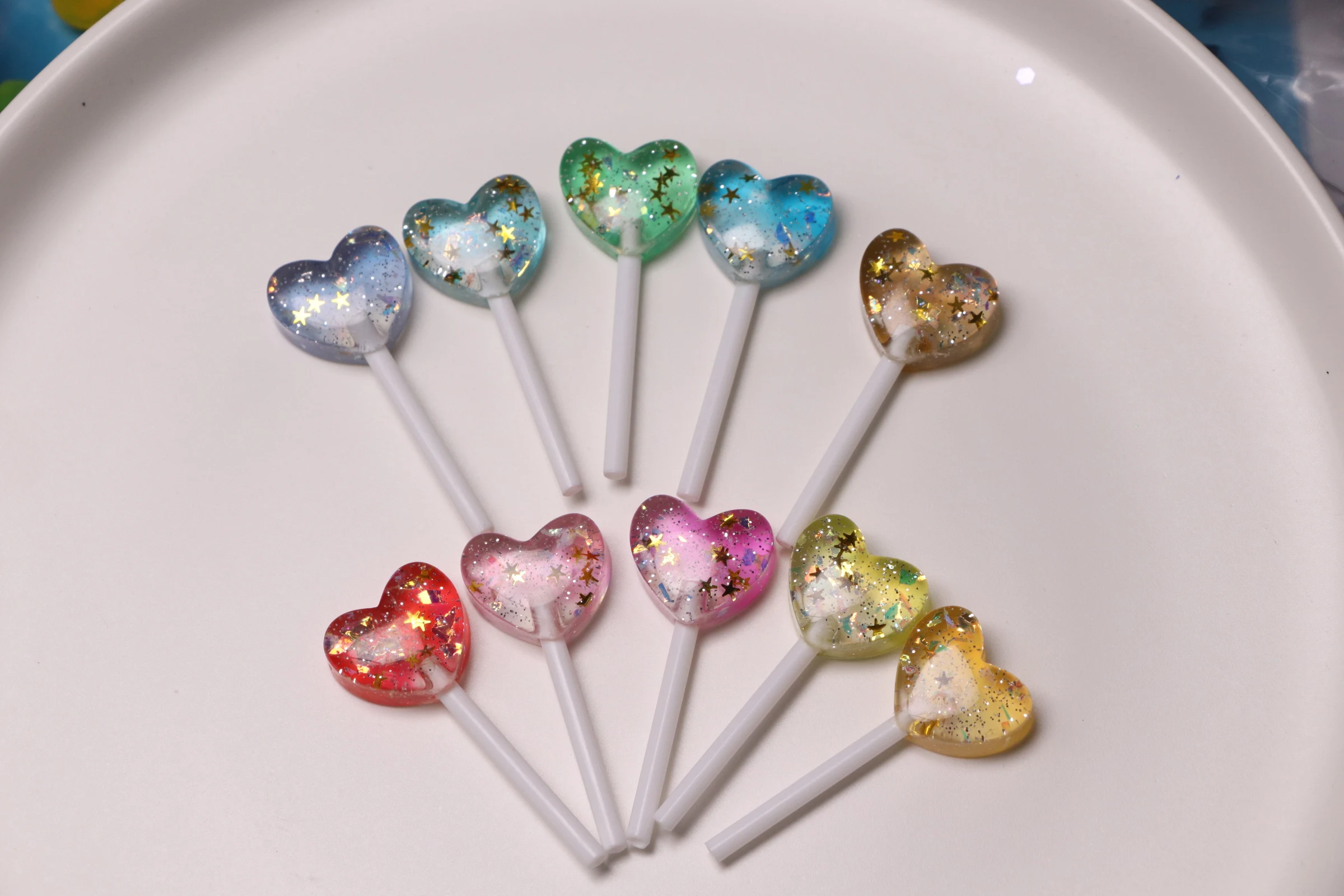 

Glitter Shiny Resin Lollipop Sweet Heart Star Candy Food with Sequins Fillers Fashion Jewelry Earring Accessory Fit Women