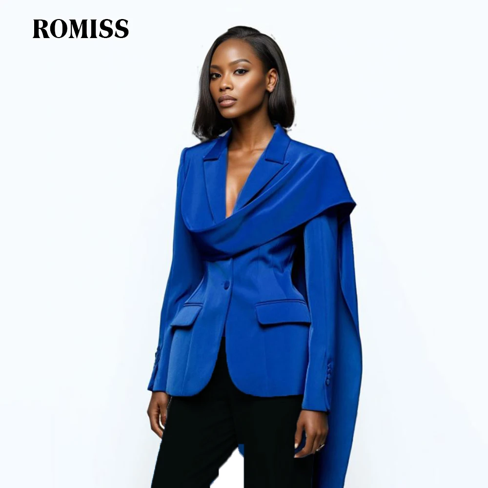 

ROMISS Casual Vintage Spliced Pockets Blazers For Women Notched Collar Long Sleeve Patchwork Button Autumn Loose Blazer Female