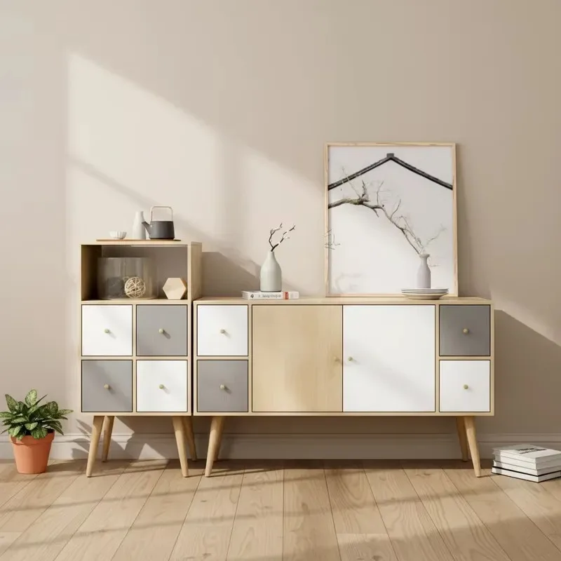 certified modern wooden bottom cabinets for apartment living rooms, fire-resistant and environmentally friendly,