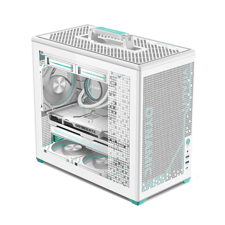 Power Train P80 Computer Chassis MATX ITX Desktop Handheld PC Case Support 240 Water Cooled Host Shell White Open Frame Case