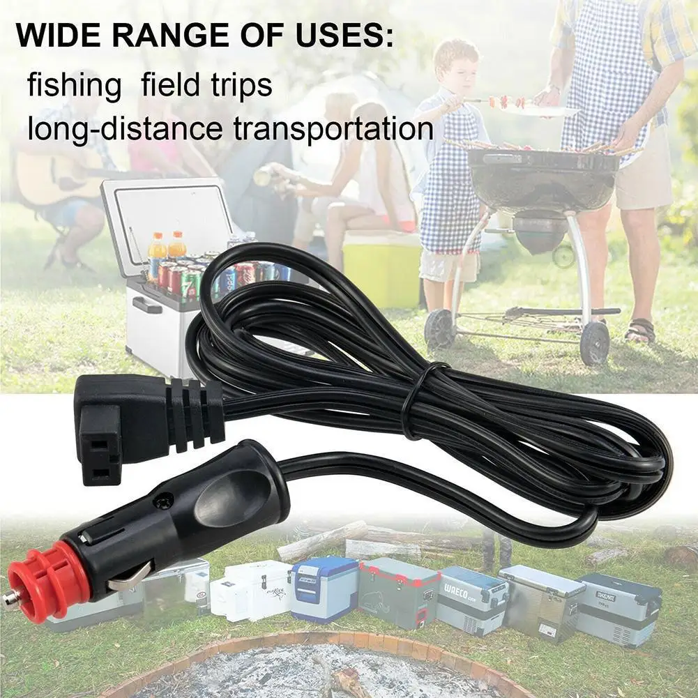 2m Car Cigarette Lighter Cable 16awg Car Refrigerator 12-24v Refrigerator Power Heater Cooler Extension Cable Cable Car F0w0