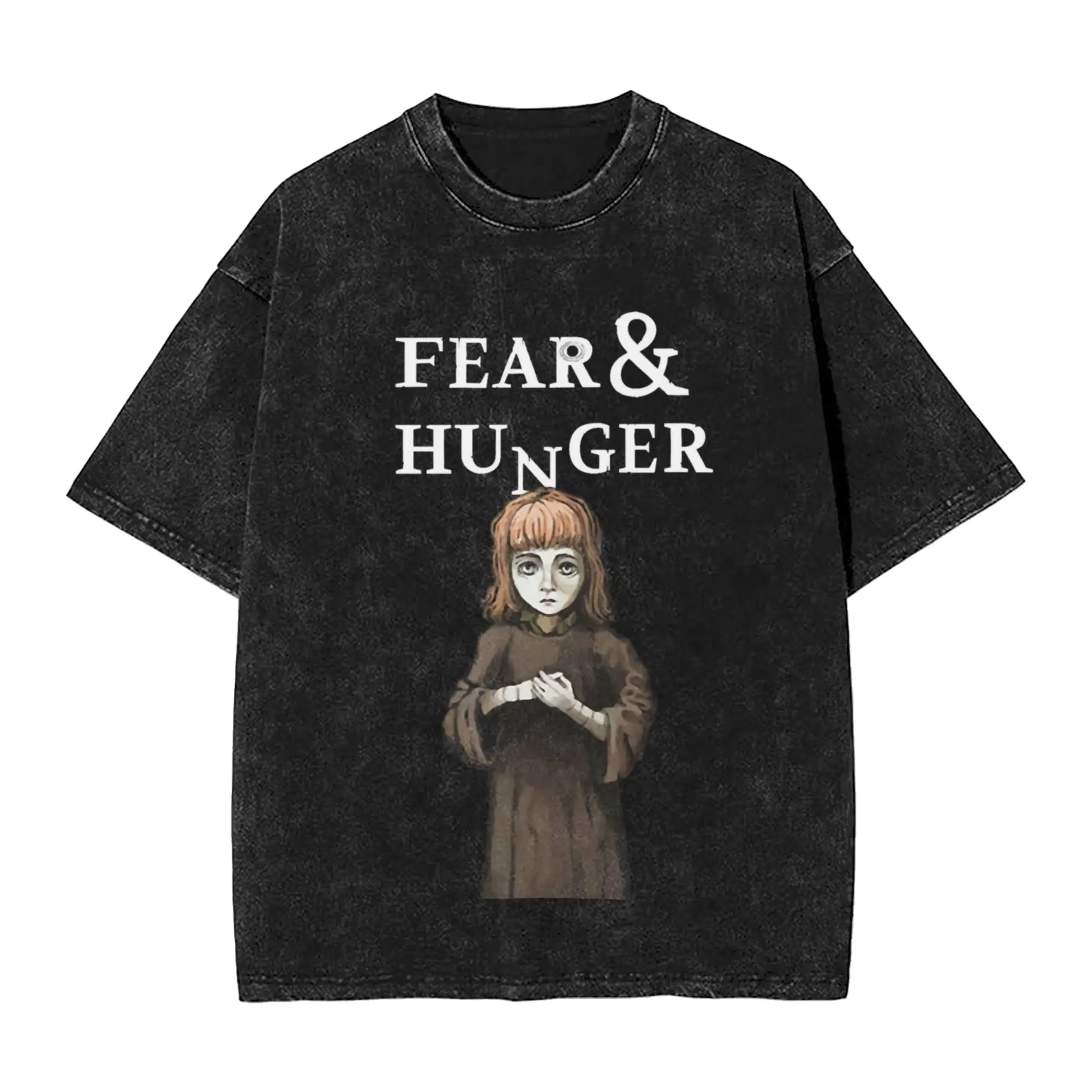 تي شيرت رجالي الخوف والجوع Termina مغسول تي شيرت موضة الصيف تي شيرت الشارع الشهير طباعة الملابس القطنية هدية