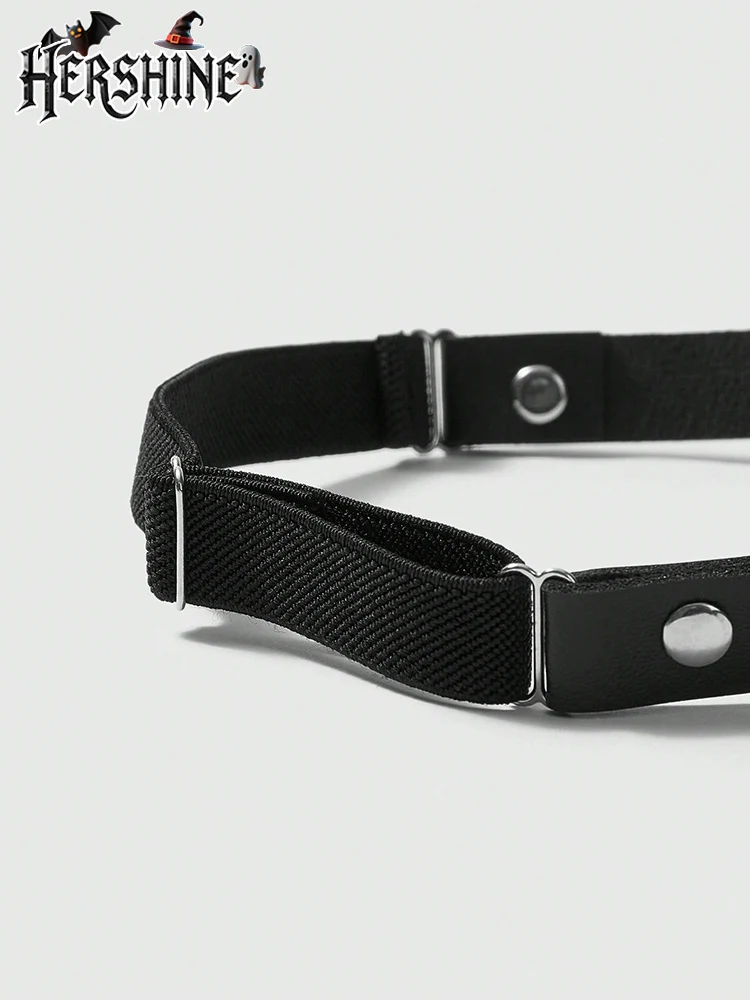 HERSHINE 2 sexy schwarze, ausgehöhlte Pentagramm-Leggings und Socken-Clip für Damen im Y2K-Dunkel-Gothic-Punk-Stil, Halloween-Accessoires